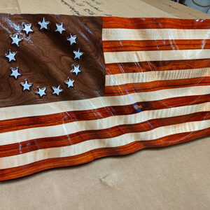 13 Stars - Betsy Ross Padauk & Maple stripes with Walnut Union