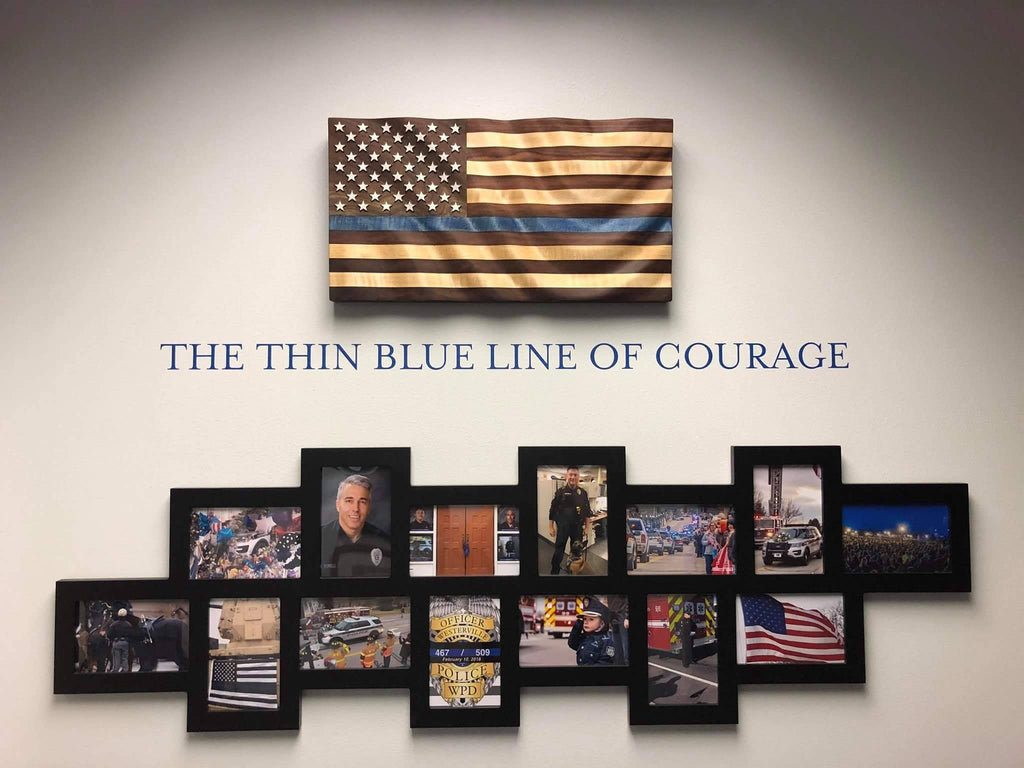 Thin blue line walnut and maple