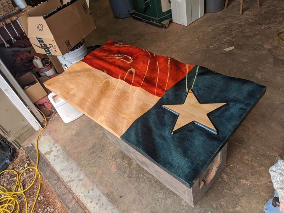 Texas State Flag made with Padauk and Maple